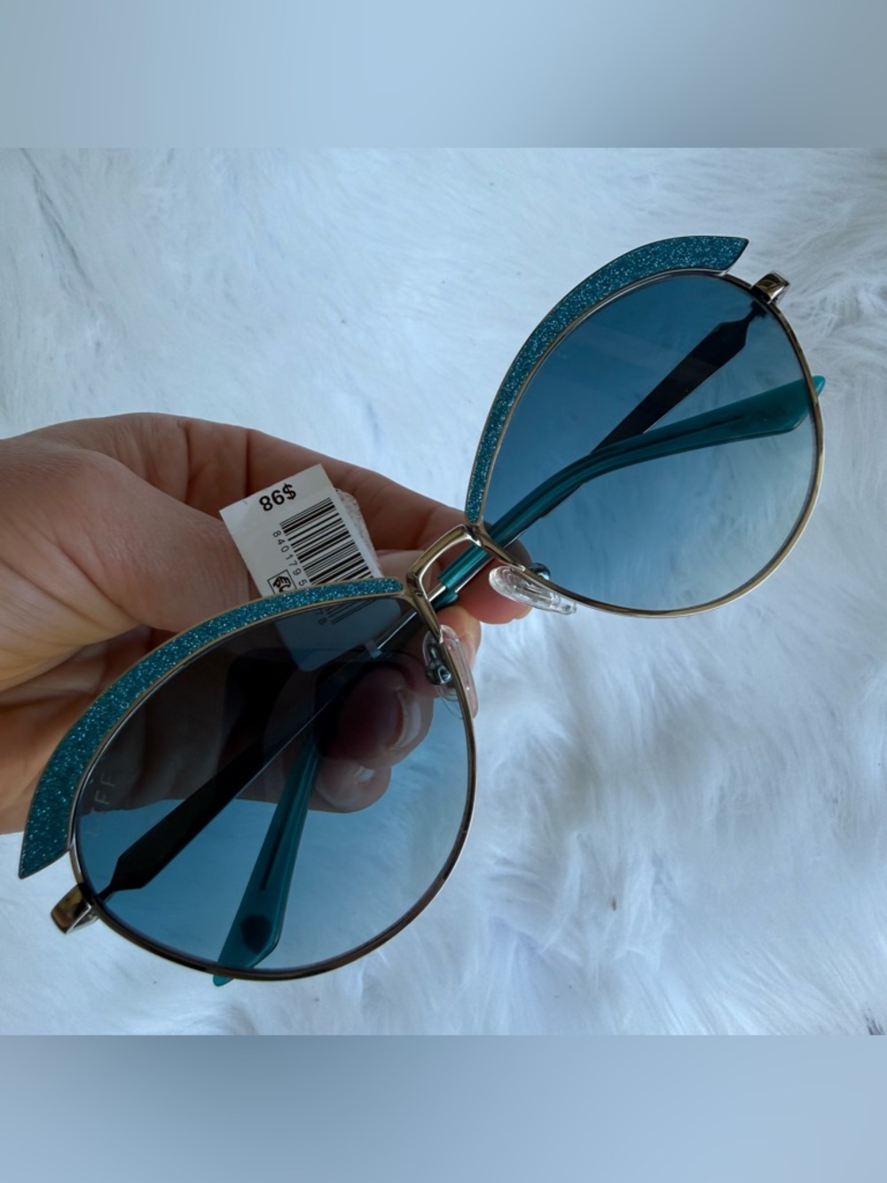 Diff Bianca Sunglasses Cat Eye New Turquoise Blue